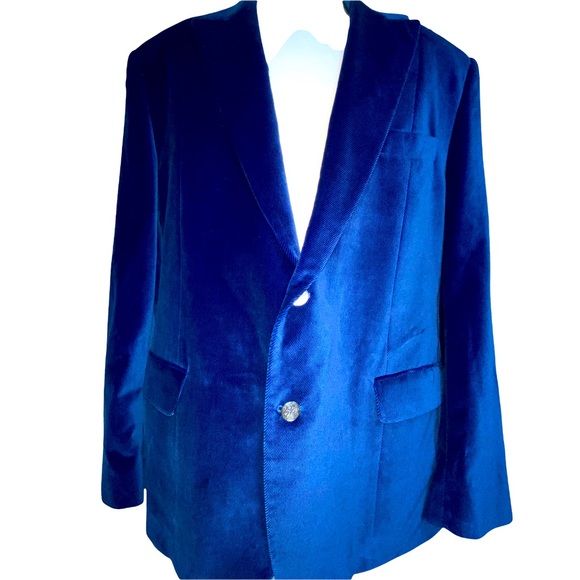Robert Graham Other - Robert Graham 50 royal blue velvet blazer jacket cobalt sapphire sports coat